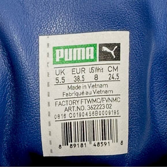 Puma Elemental Women Sneaker Size 8 Blue Suede Platform Lace-Up Low-Top Comfort - Picture 7 of 15